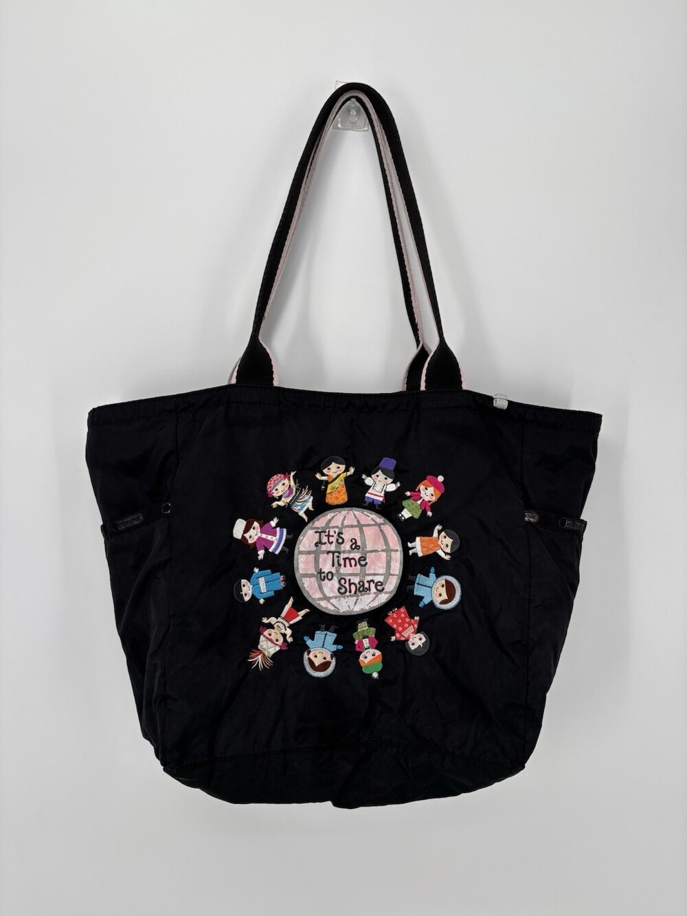 Disney‎ X LeSportsac It's A Small World Tote Bag Time To Share Mary Blair Black